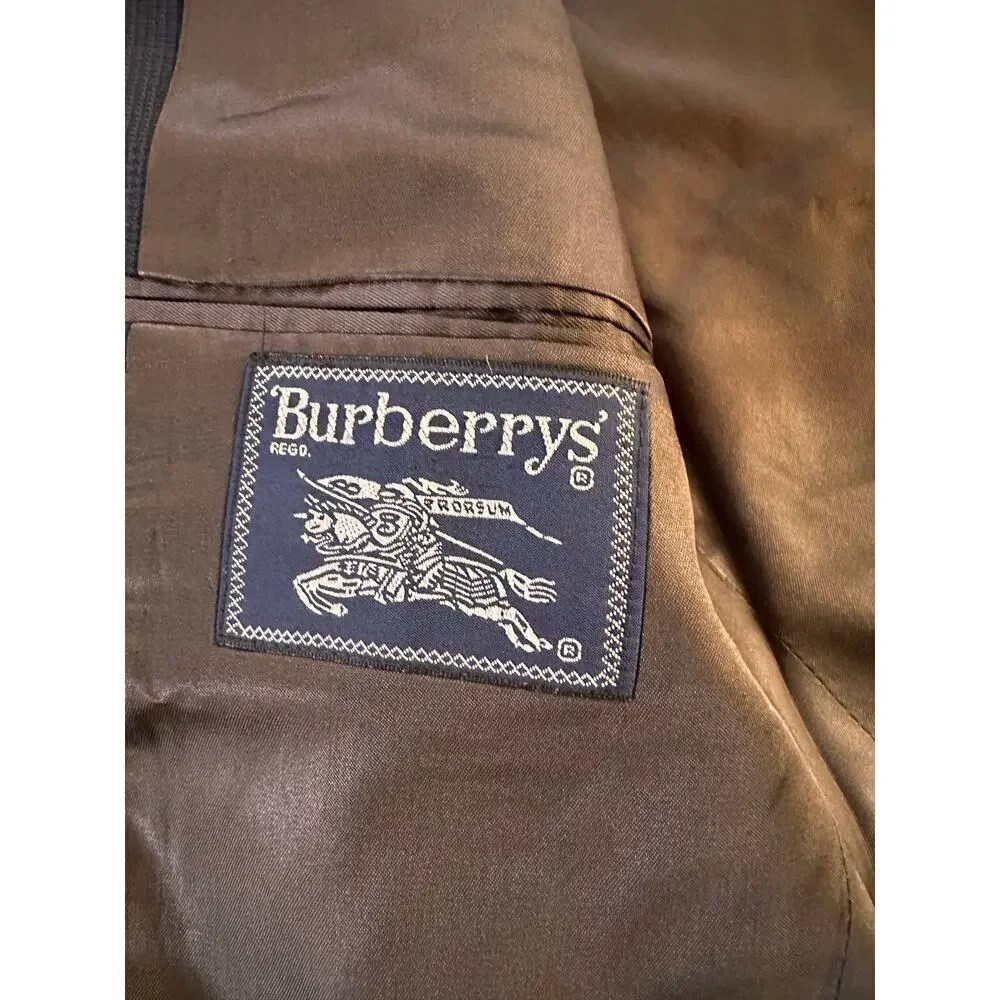 Authentic Vintage Burberry Men's Striped Blazer / Suit Jacket *See Measurements*